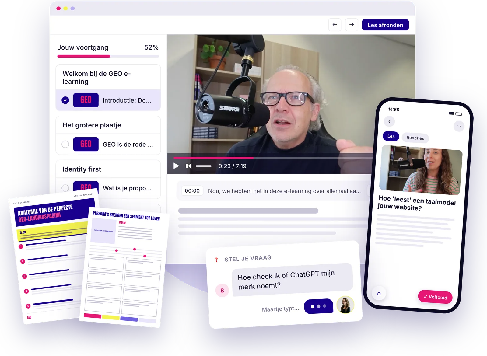 De leeromgeving van de GEO e-learning