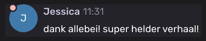 Jessica: dank allebei! super helder verhaal!