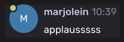 marjolein: applausssss
